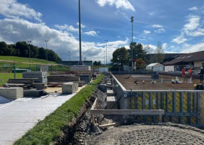 Construction du complexe sportif au stade de Lussy à Châtel-St-Denis